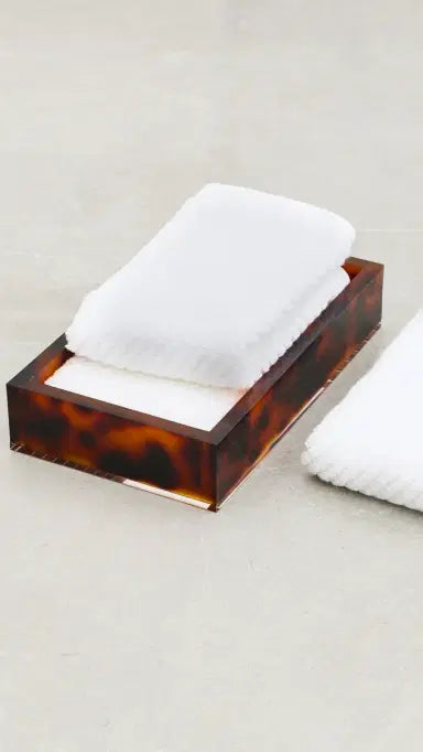 Guest Towel Tray Lucite Tortoise