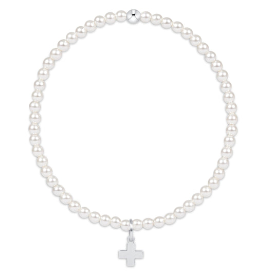 Classic Pearl 3mm Bracelet - Signature Cross Sterling Charm